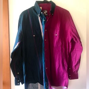 Vintage Rancher Western Shirt Cowboy Men’s Medium MulticolorCotton Button down